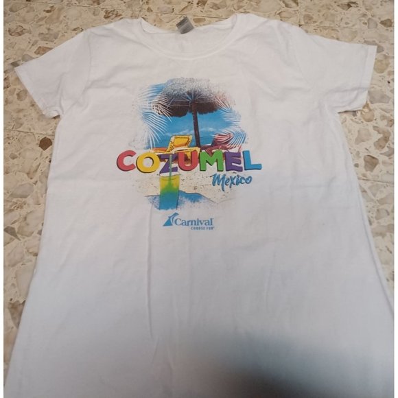 Summer Women's Tee Cozumel White with Tropical Colors Medium - Picture 1 of 3